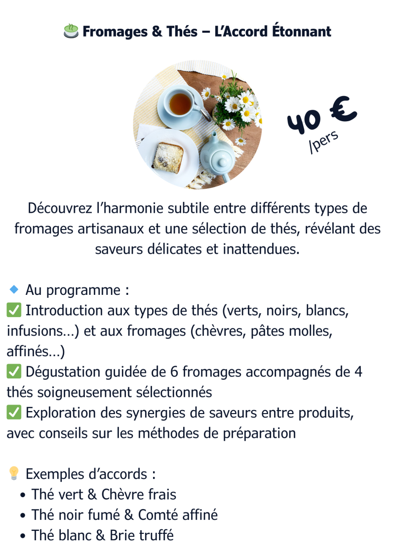 Fromages et thés